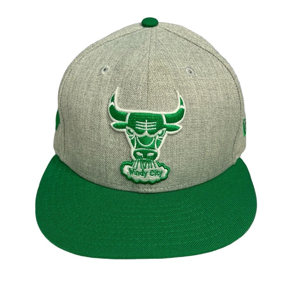 Chicago Bulls Windy City New Era 9Fifty Snapback Gray/Green Baseball Hat Cap